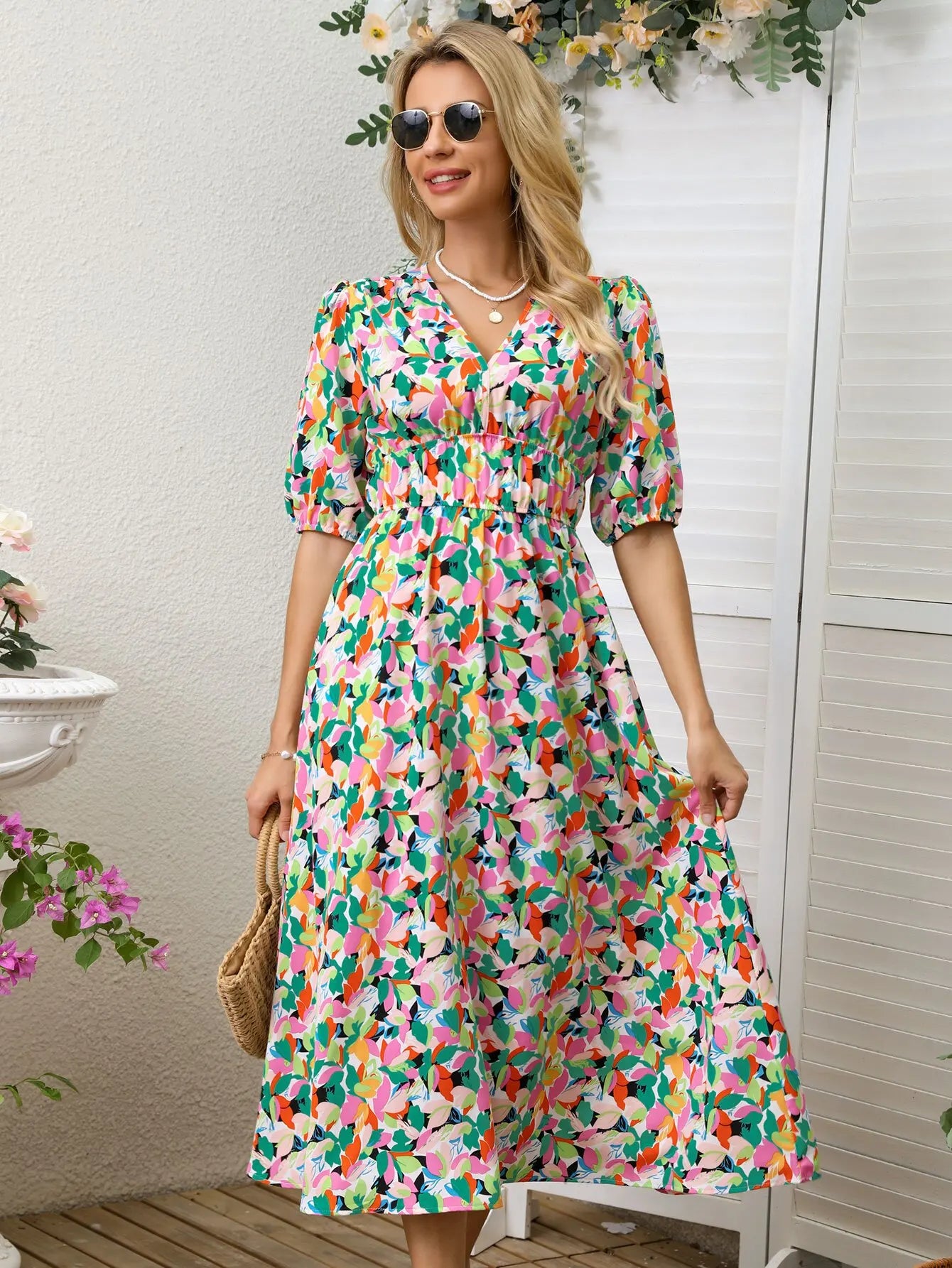 Women's Spring Floral Print Dress