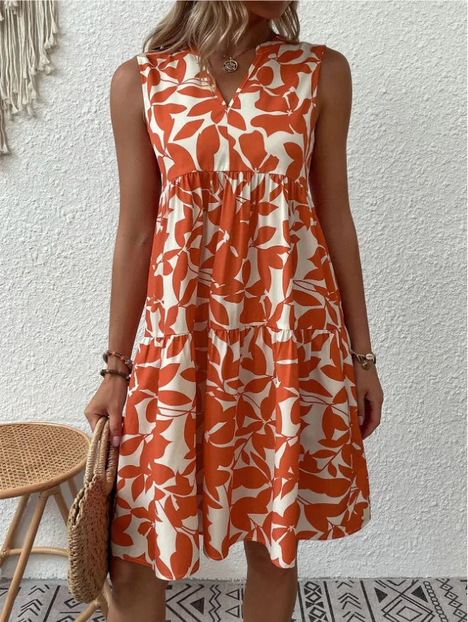 Women's Sleeveless Floral Print Dress