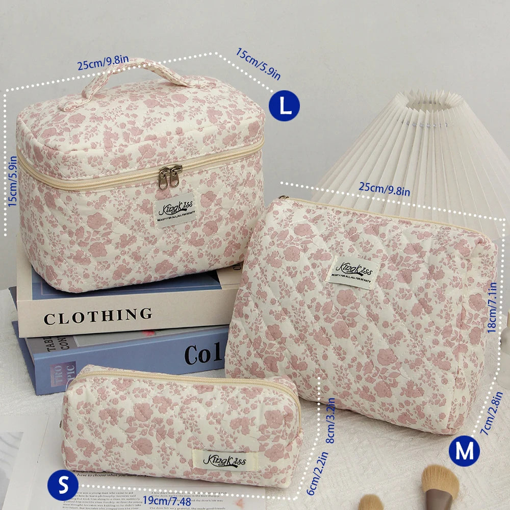 1pcs Quilted Cotton Makeup Bag