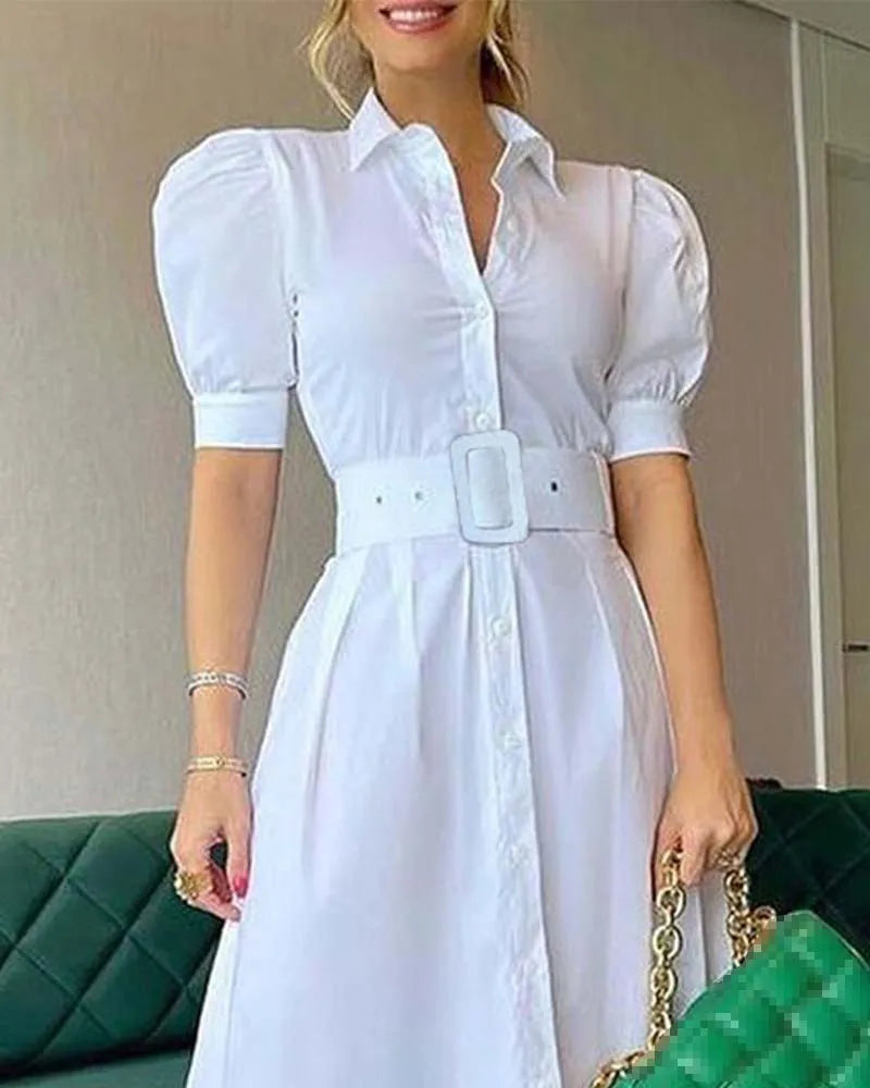 Women's Stripe Print High Waist Dress