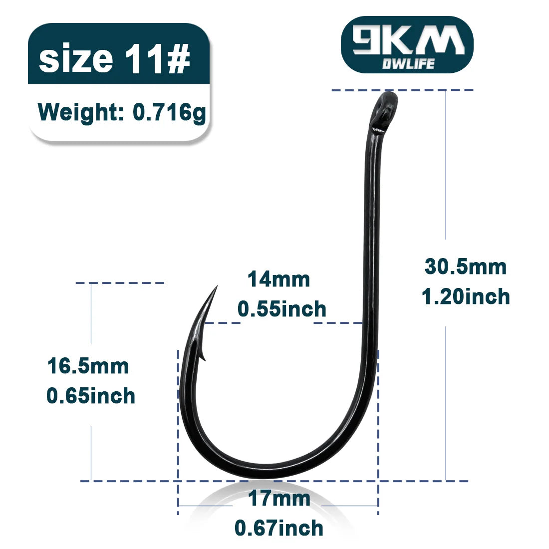 9KM Steel Fishing Hooks