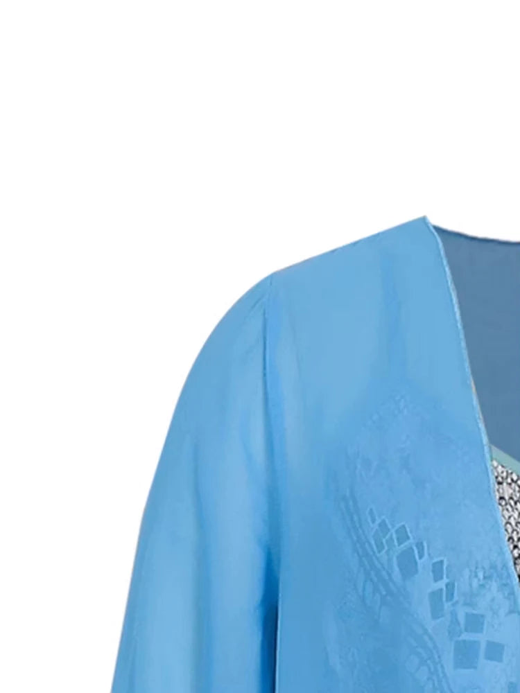 Plus Size Casual Dress Sets Solid Open Front and Graphic Printed Dress Sets Women's Plus Size Clothing