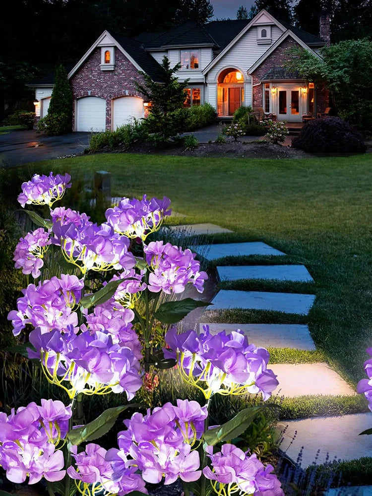 1PC Outdoor Solar-Powered Hydrangea Lanterns