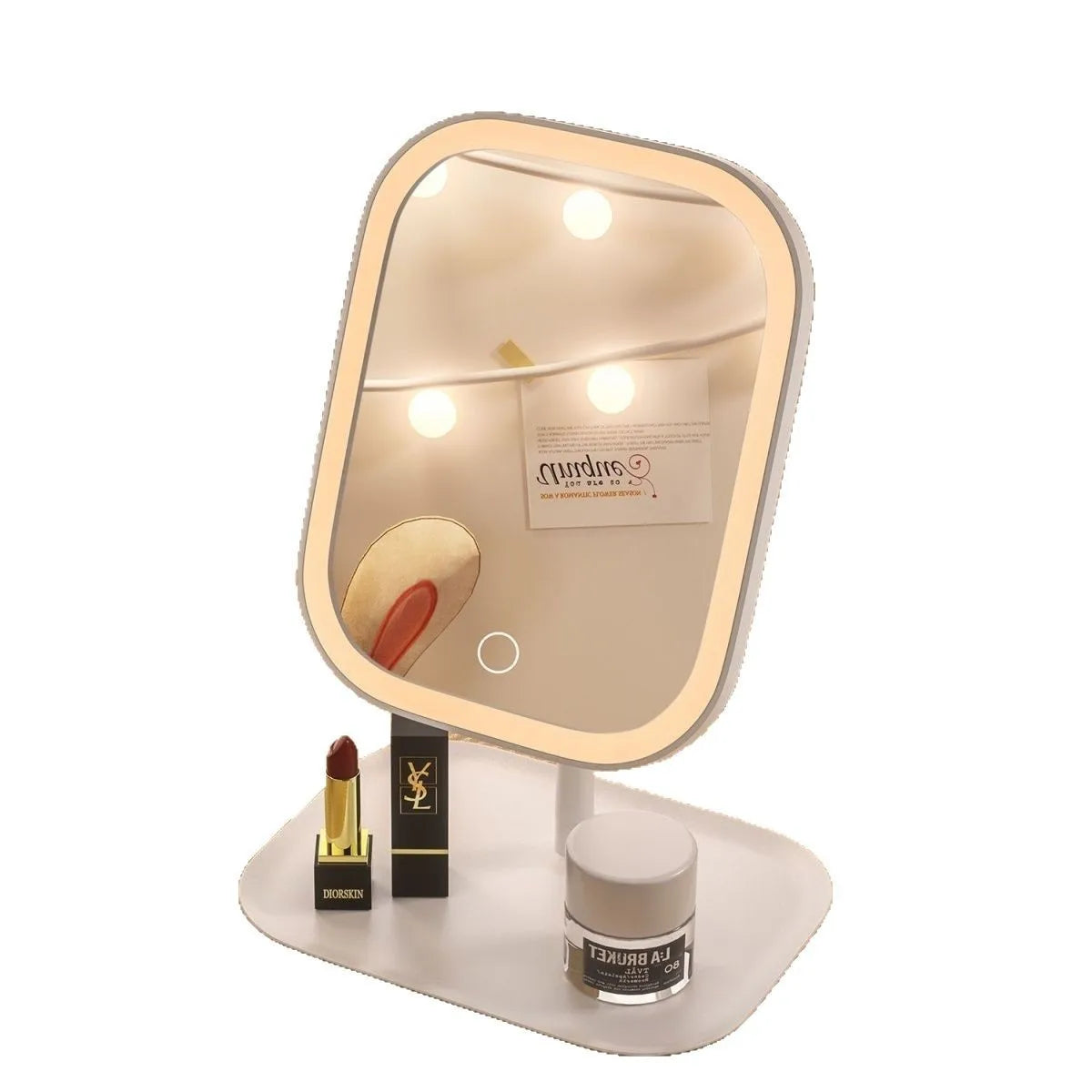Illuminated makeup mirror