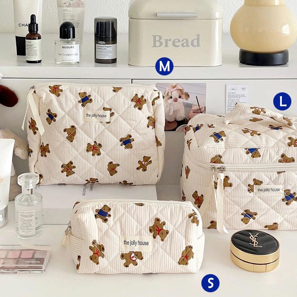 1pcs Quilted Cotton Makeup Bag