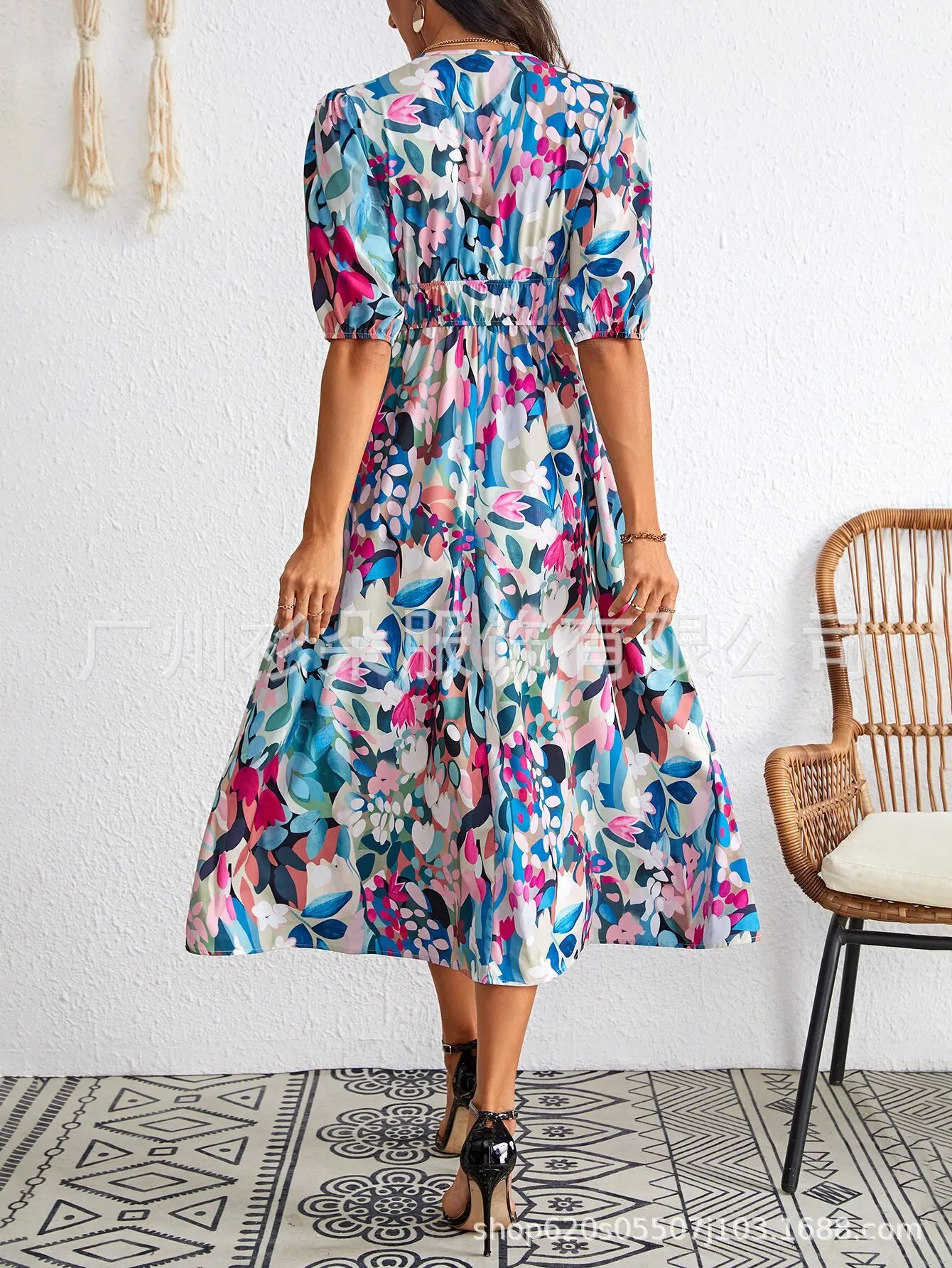 Women's Spring Floral Print Dress