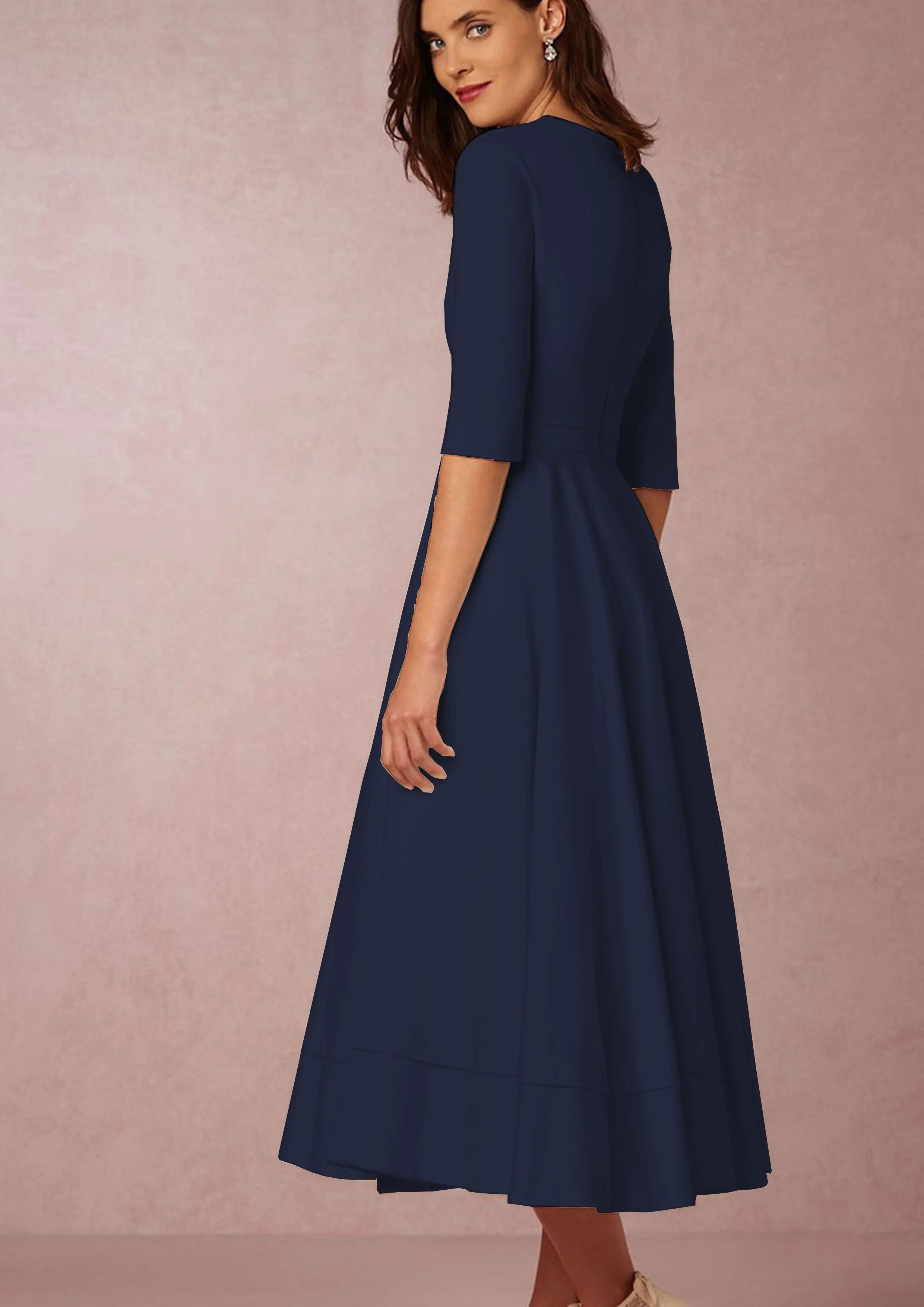 V-neck Short Sleeve Dresses for Women.