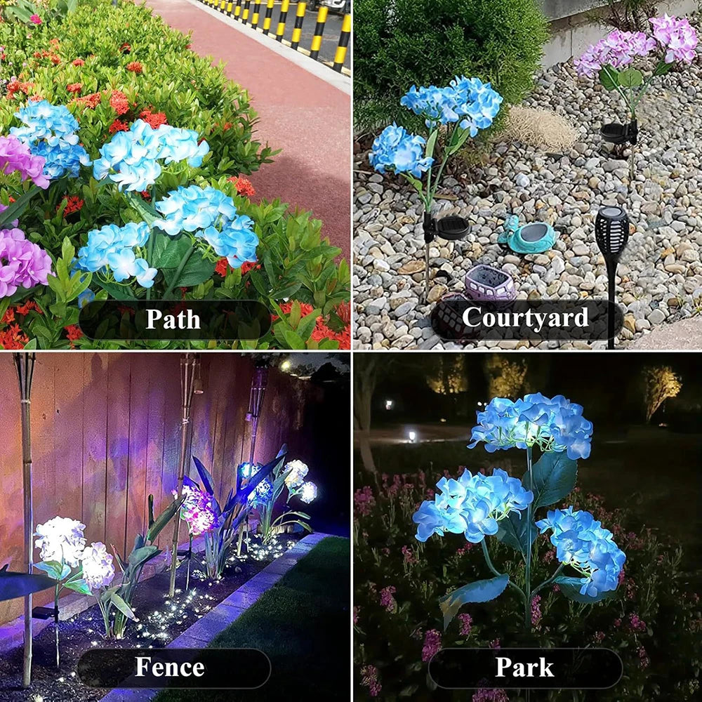 1PC Outdoor Solar-Powered Hydrangea Lanterns