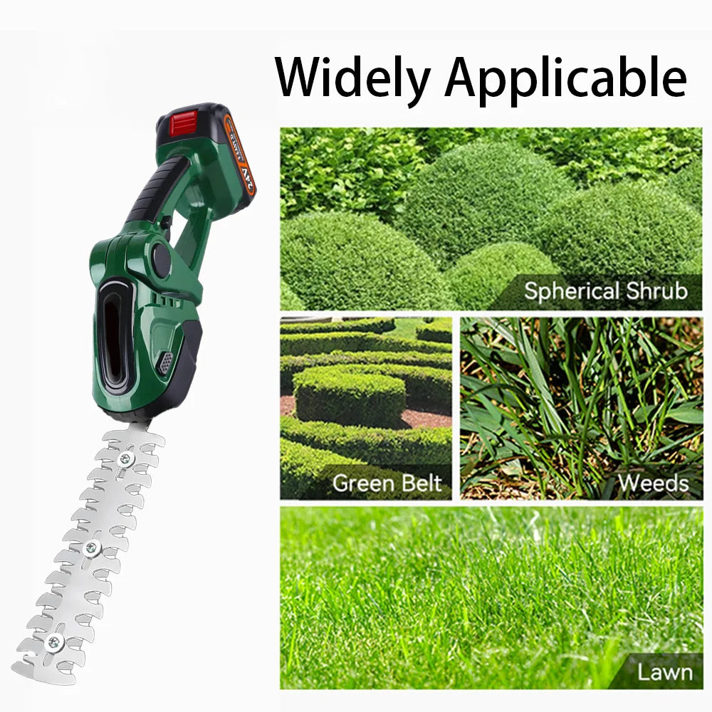 2 IN 1 Cordless Electric Hedge Trimmer