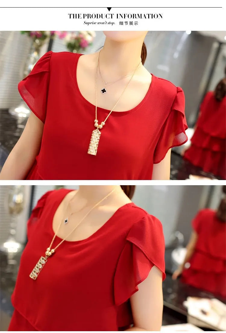 Women Ruffle Short Sleeve Dress