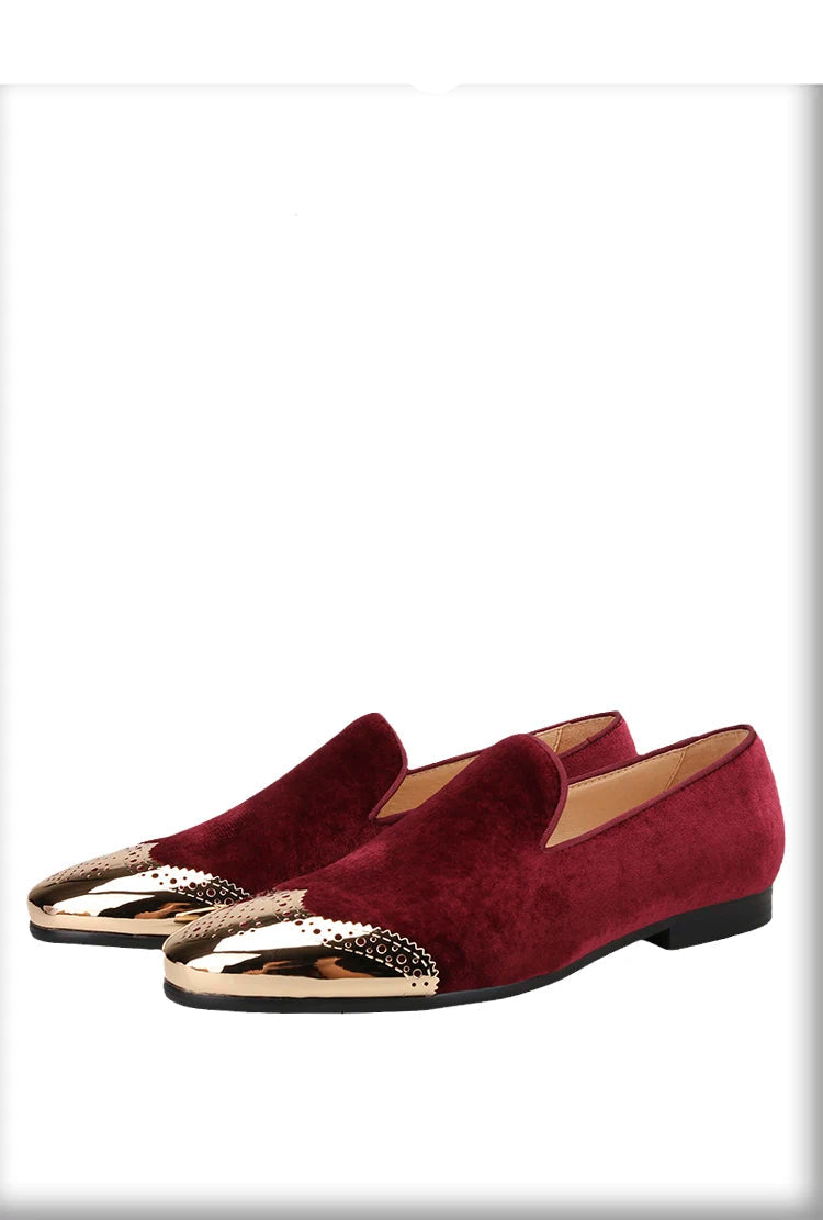 Plus size men's casual shoes with a top quality velvet shoe and gold Bullock Buckle.