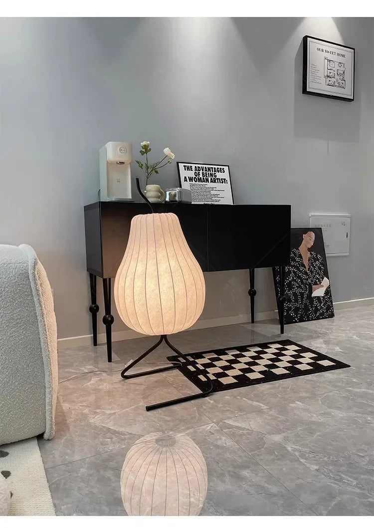 Japanese Style Wabi Sabi Pear Shape Floor Lamp