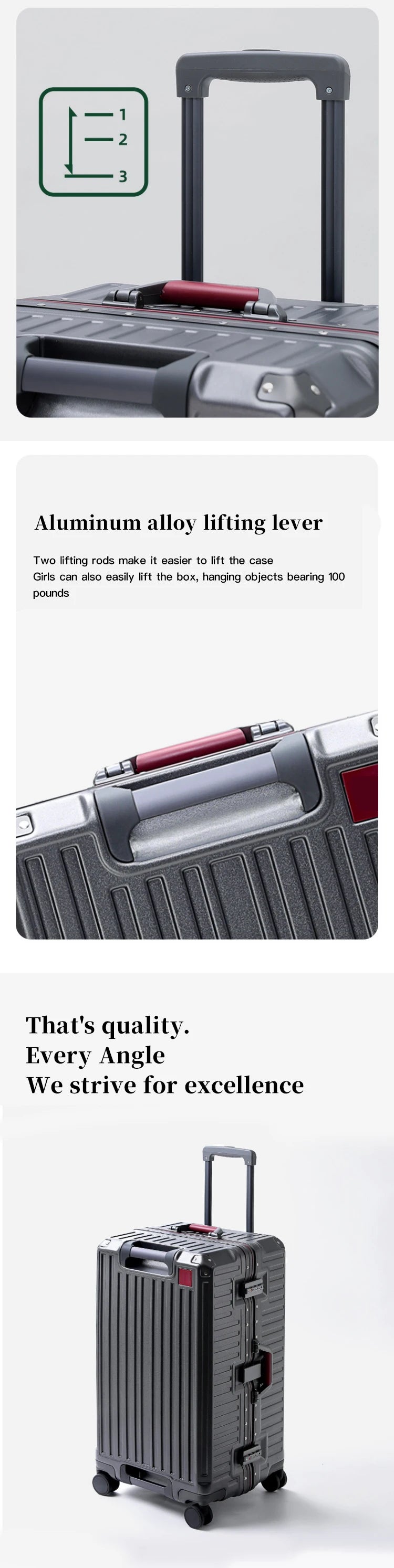 Men Carry-On Aluminum Luggage