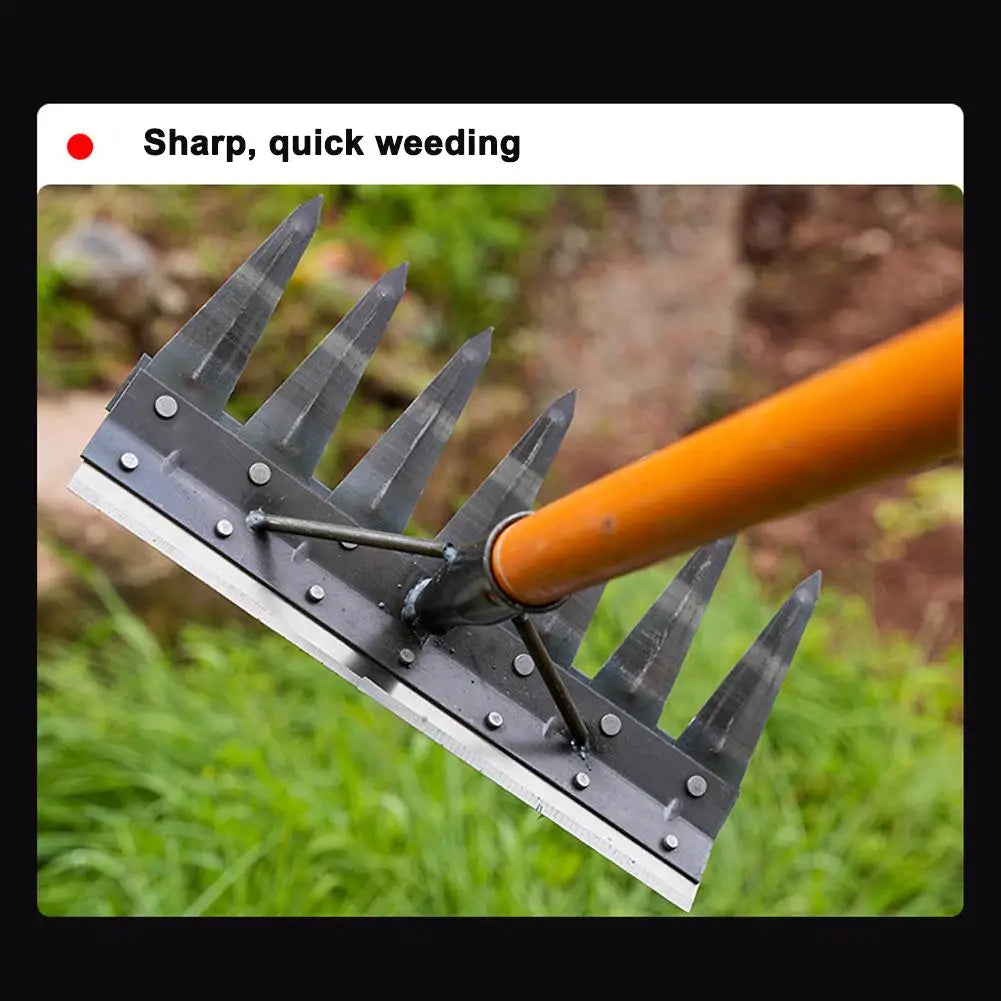 Heavy-Duty Steel Garden Hand Weeding Rake