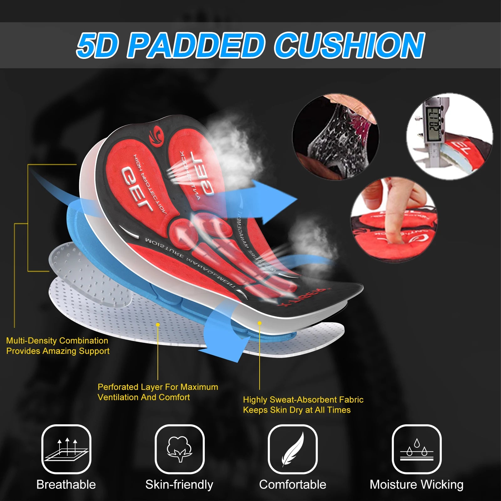 Mesh Cycling Underwear Gel Pad Shockproof MTB Bike Shorts