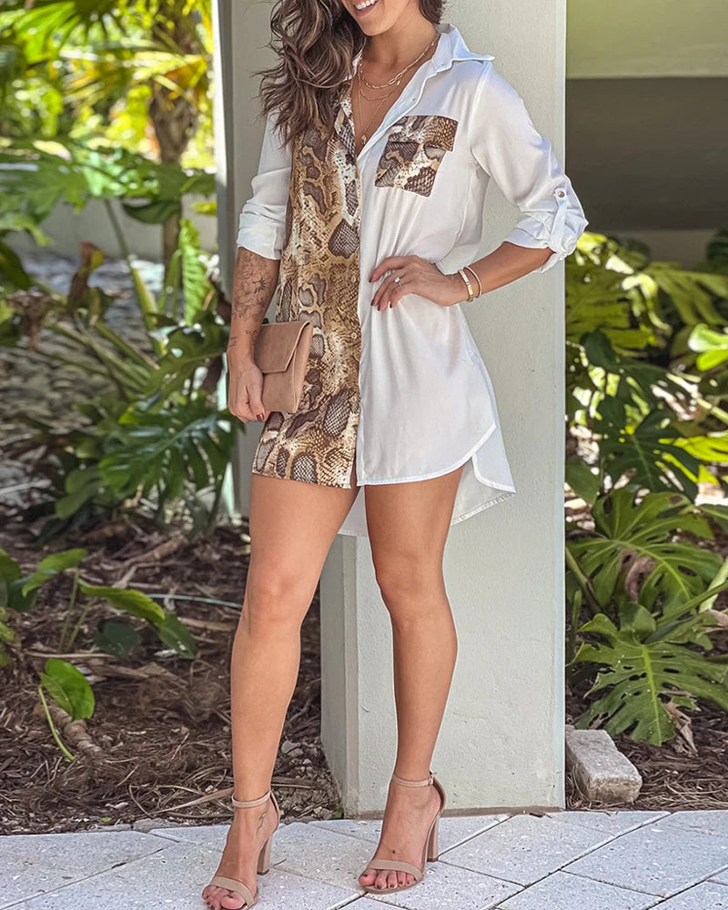 2023 Summer New Casual Commuting Women's Dress Fashion Elegant Commuting Floral Print Ruched Buttoned Shirt Dress Ottd