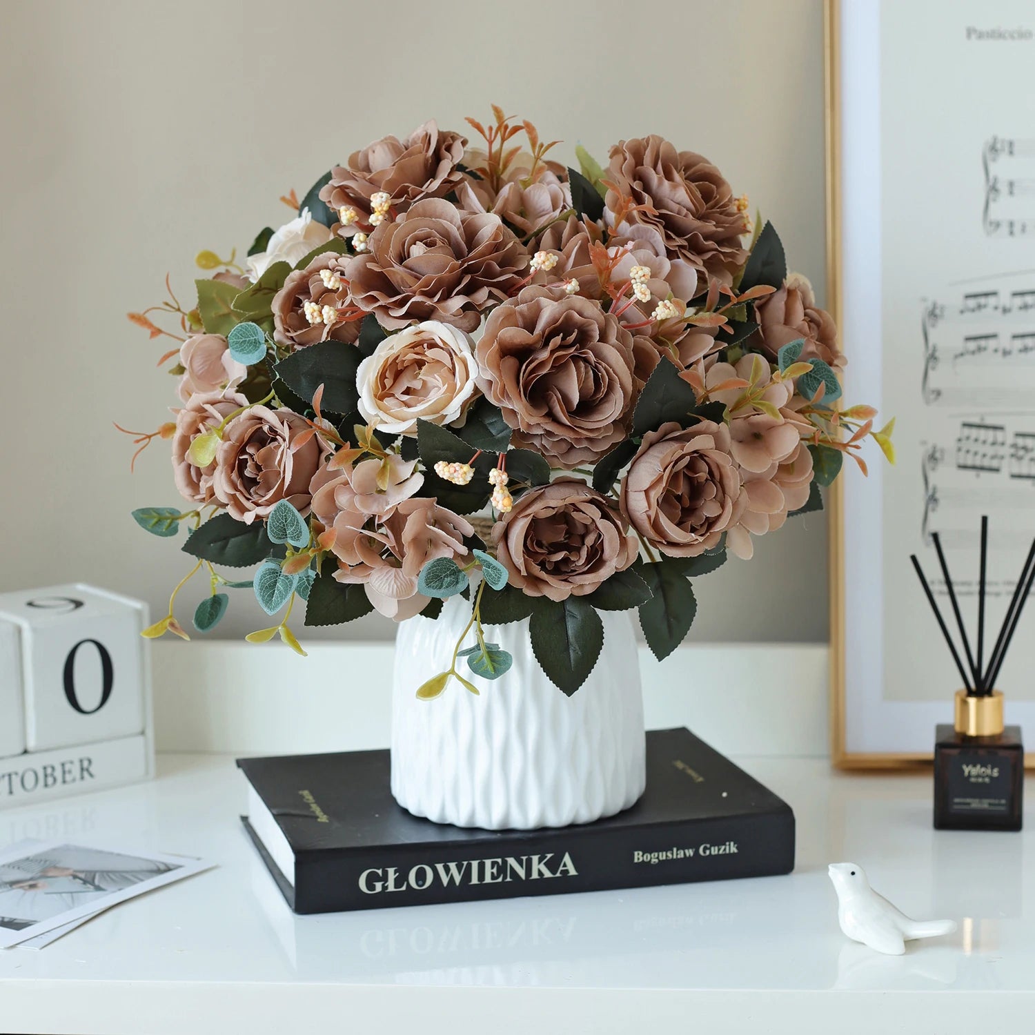 10PCS Artificial Peony Flowers