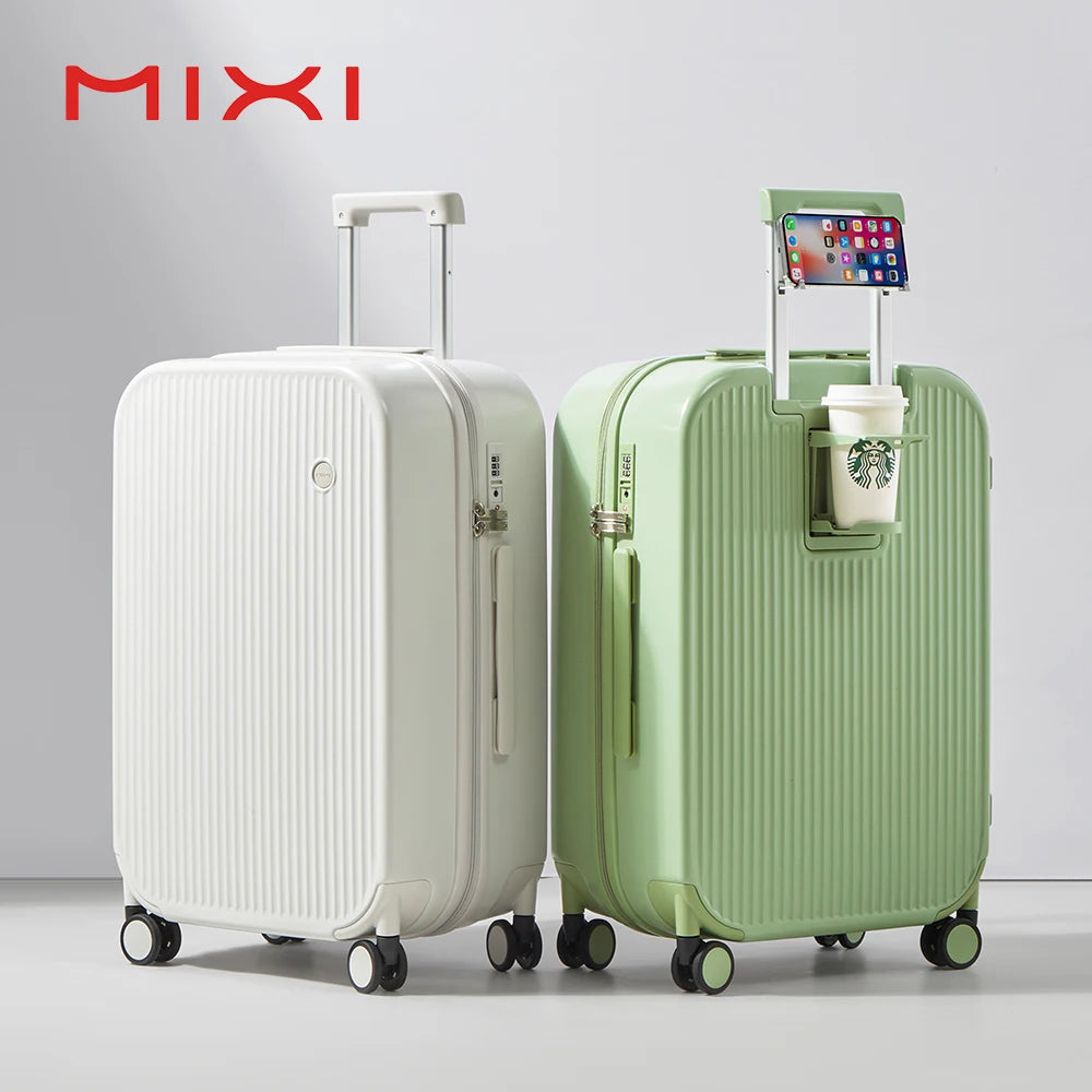 Carry On Luggage with Cup Phone Holder