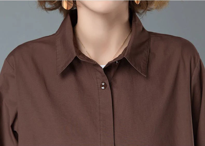 Fashion Single-breasted Solid Color Jackets Tops Female Spring All-match Loose Casual Long Sleeve Pockets Coats Women's Clothing