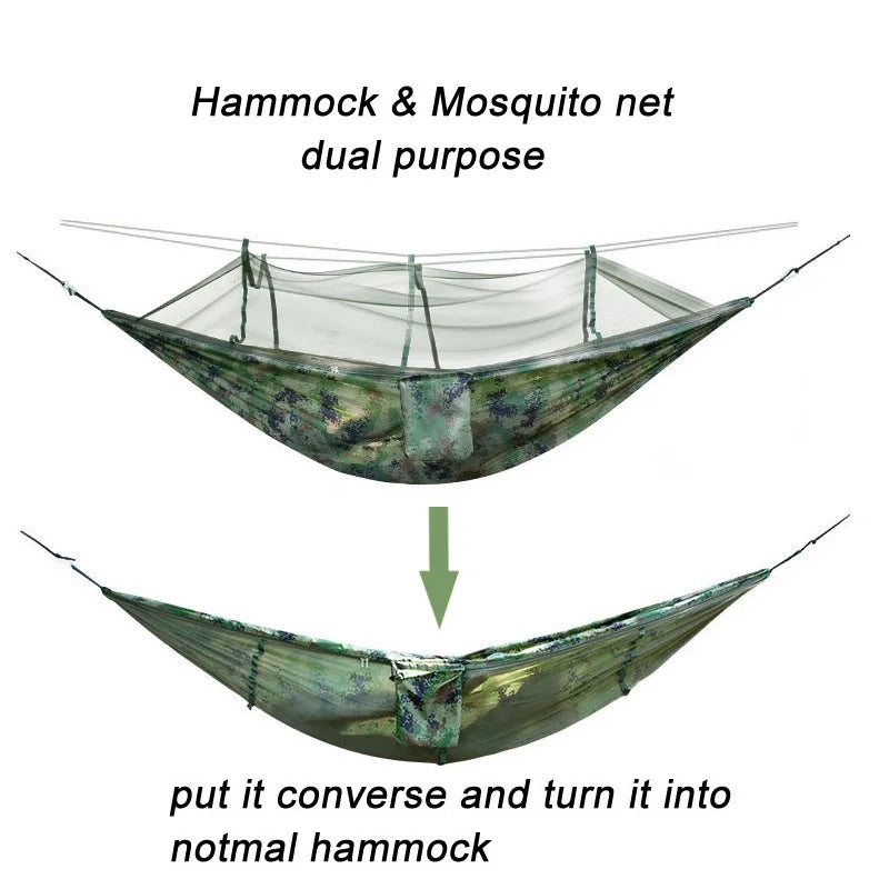 Single and Double Size Nylon Fabric Portable Travel Hammock