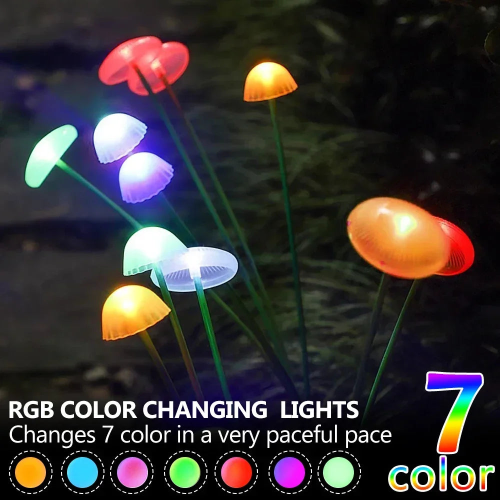 LED Solar Jellyfish Mushroom Fairy Lights