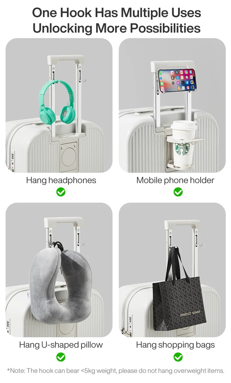 Carry On Luggage with Cup Phone Holder