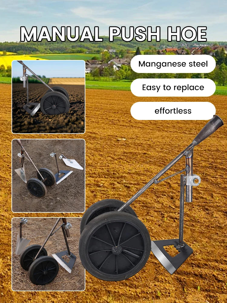 3 in 1 Multifunctional 2Wheels Power-assisted Weeding Scarifying Hoes