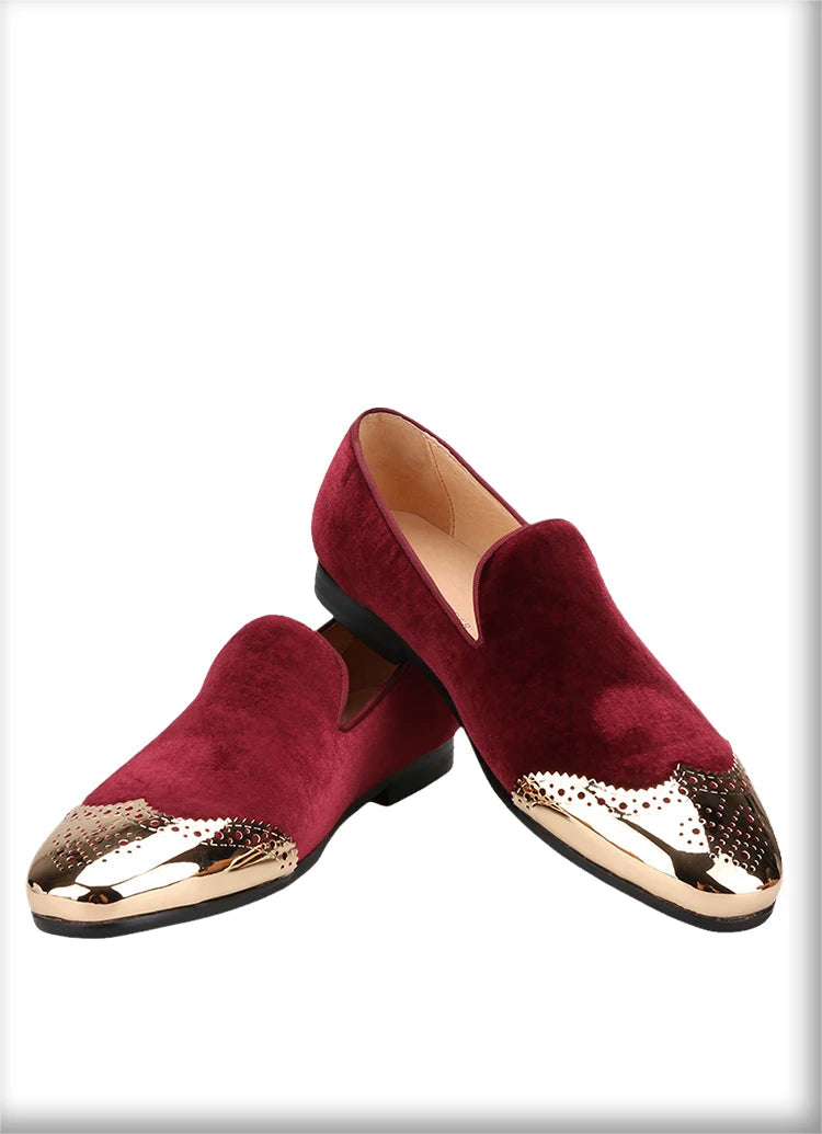 Plus size men's casual shoes with a top quality velvet shoe and gold Bullock Buckle.