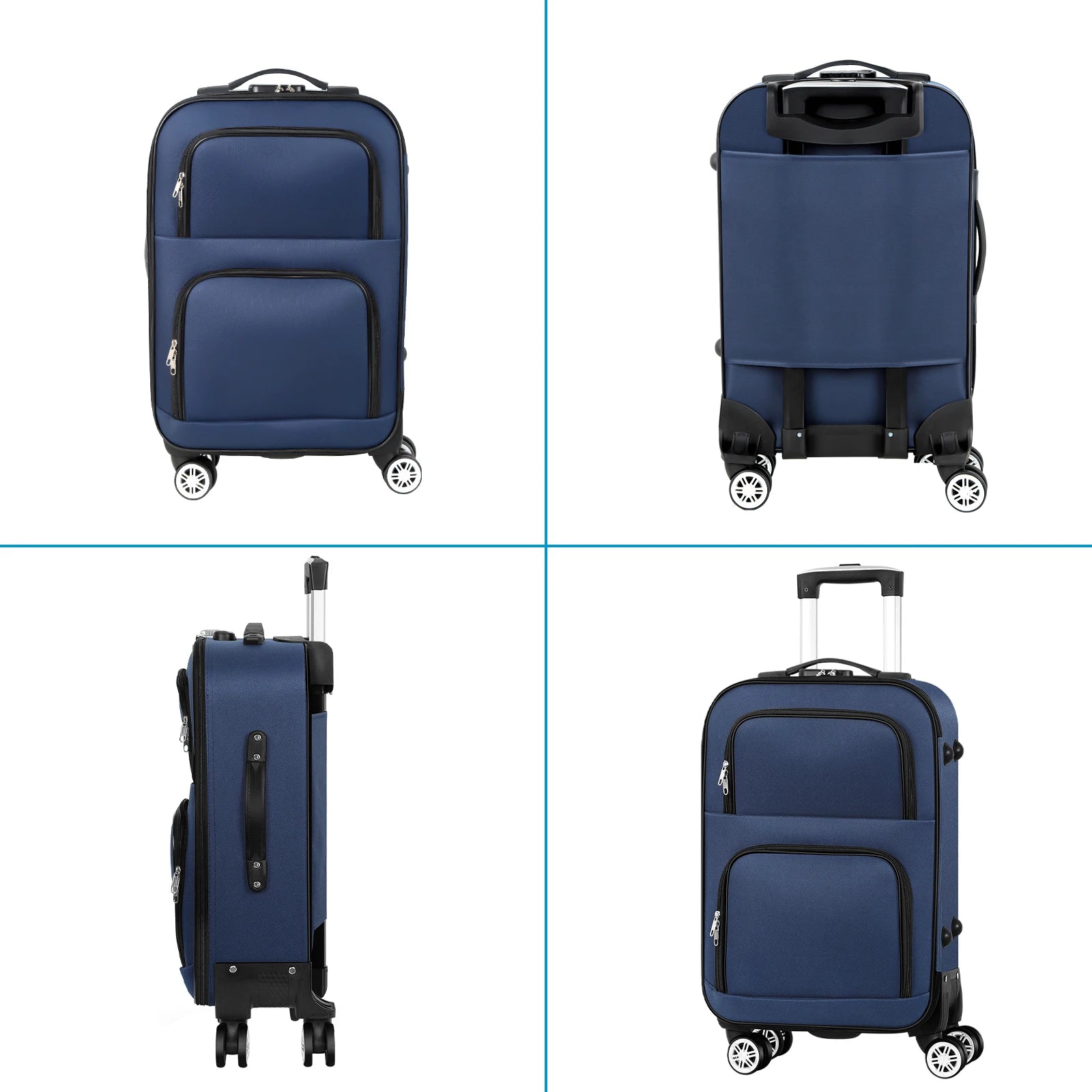 20 inch lightweight luggage with rotating wheels