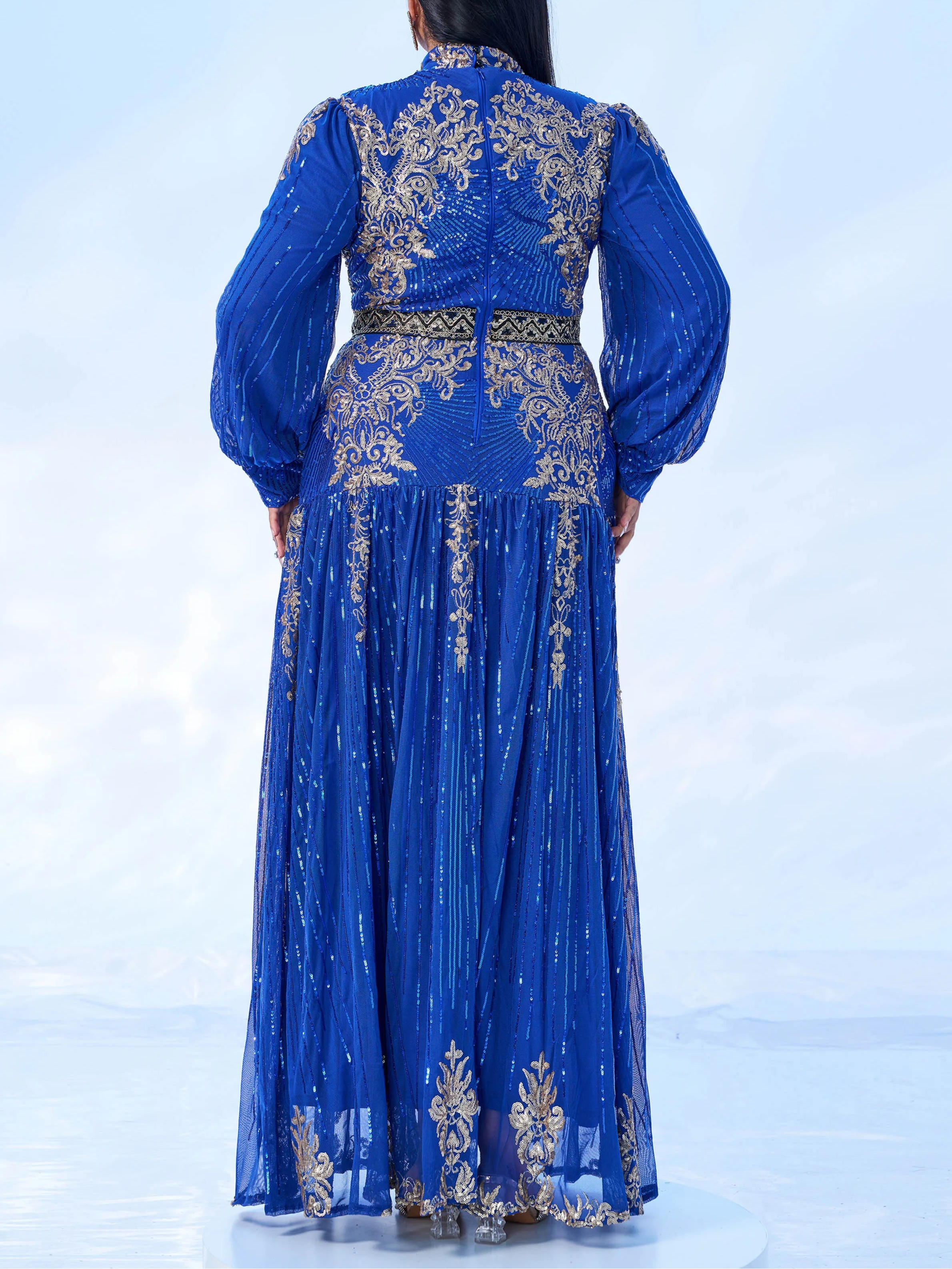 Women's Plus size Sequins High Neck Dress