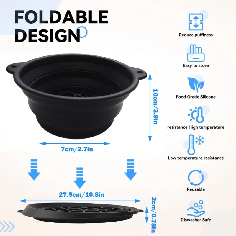 Portable Foldable Silicone Ice Basin With Built-in Ice Tray