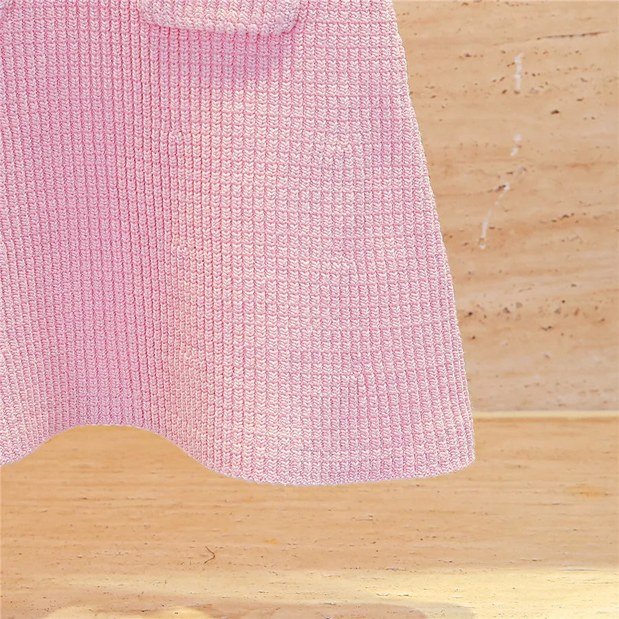traf 2025 woman tight dress knitted tassel stretch corset elegant women's dress y2k clothes New fashion pink hip skirt
