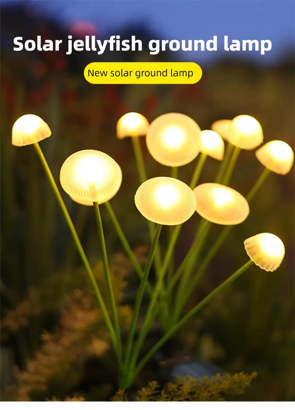LED Solar Jellyfish Mushroom Fairy Lights