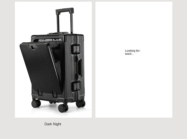 Aluminum Suitcase Front Opening Rolling Luggage