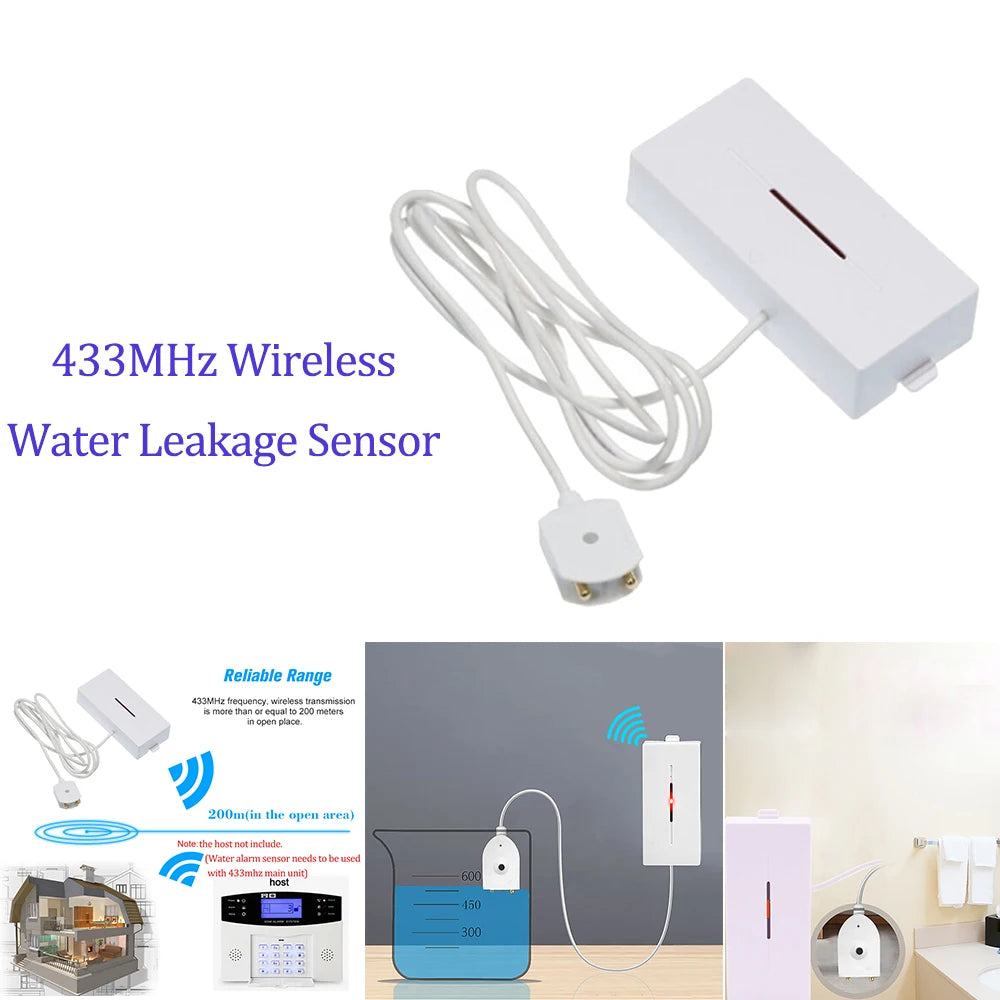 TAIBOAN 433MHz Home Burglar Alarm Host Accessories Wireless Link Smoke Sensor Door Magnetic Water Leak Detector Doorbell RFID