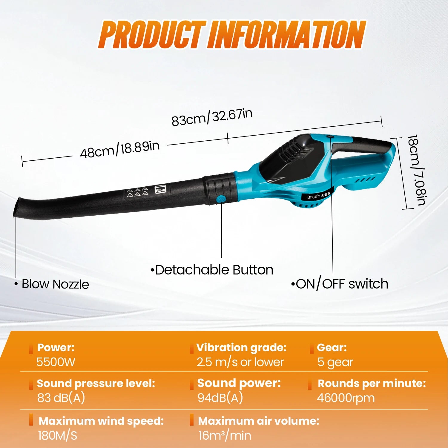 5500W Brushless Electric Air Blower