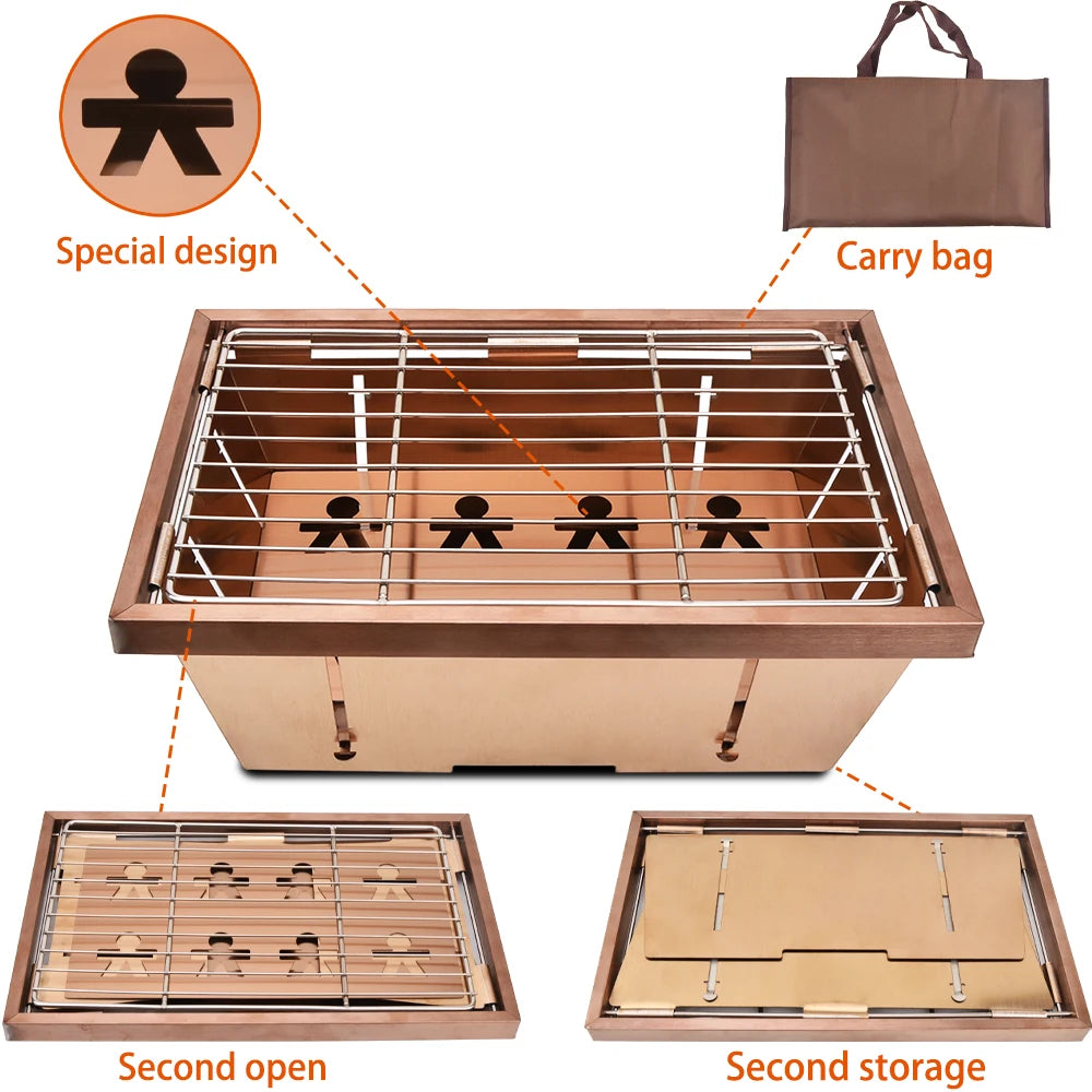 Portable Camping Folding Removable Wood Table Gas Stove
