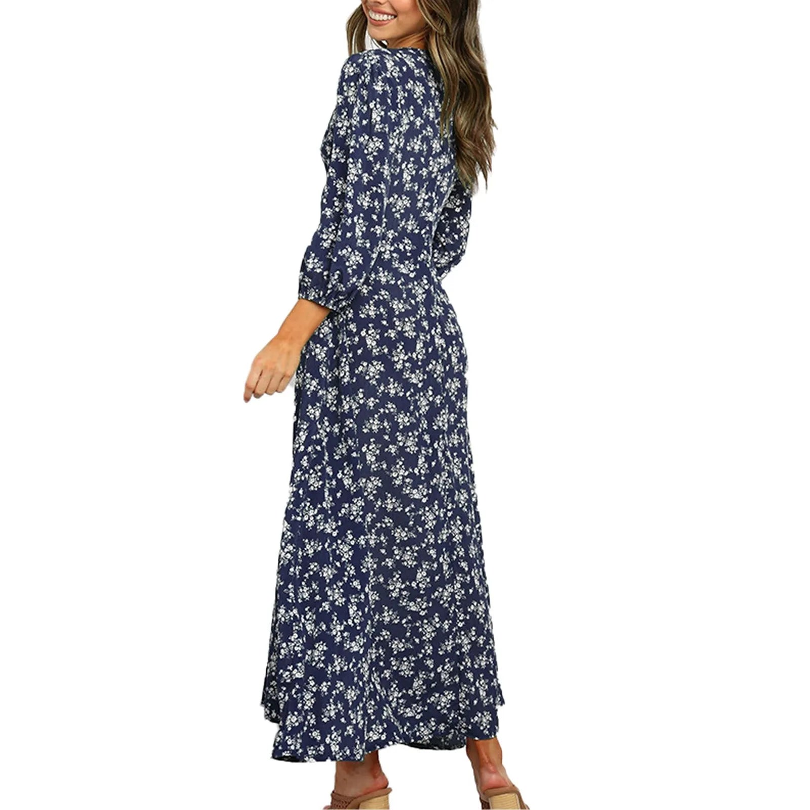 Women's Long Sleeve Floral Maxi Dress