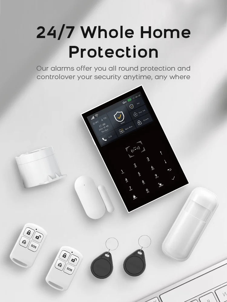 PGST 4G & Wifi Home Security System Wireless, Smart Home Alarm Security Systems, Smart Life App Control Works with ALexa