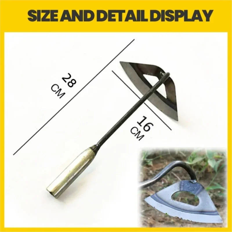 All-Steel Hardened Hollow Hoe Handheld Weeding Rake