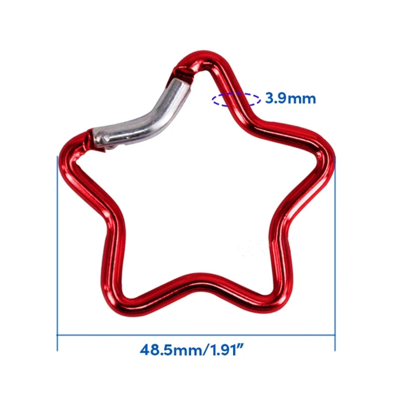 Aluminum Outdoor Star Shaped Spring Locking Carabiner Clip