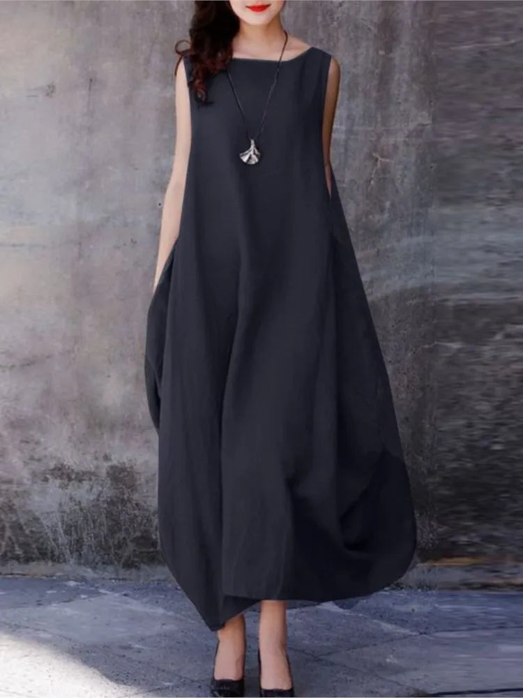 Women's Long Loose Sleeveless Dress