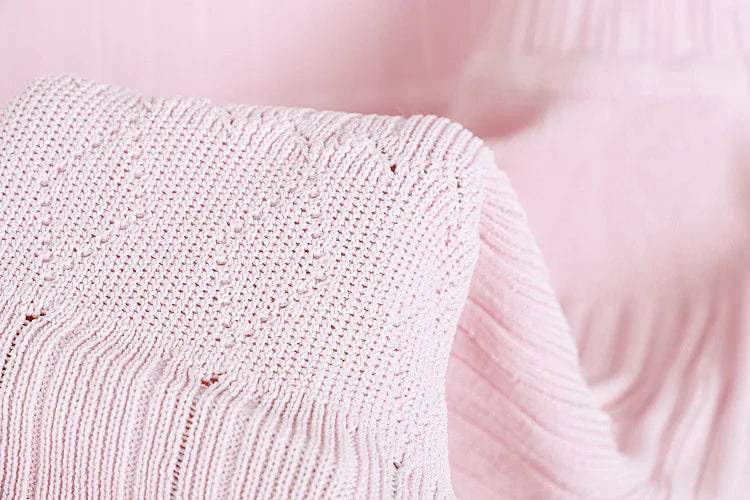 2025 Summer New in Pink Sleeveless Ribbed Knit Bodycon Mini Dress Versatile Work & Casual Outfit