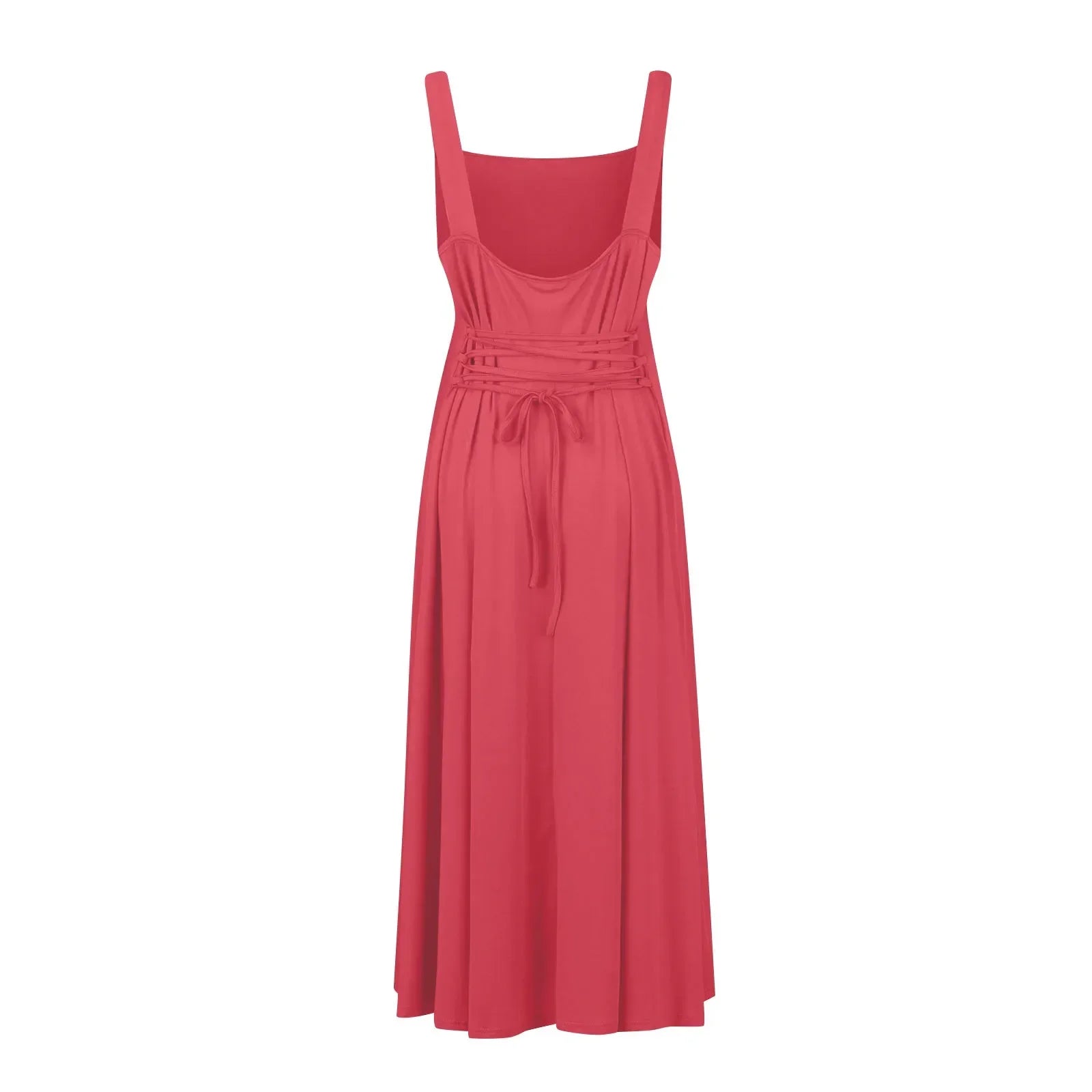Women's Sleeveless Square Neck Back Lace Dress
