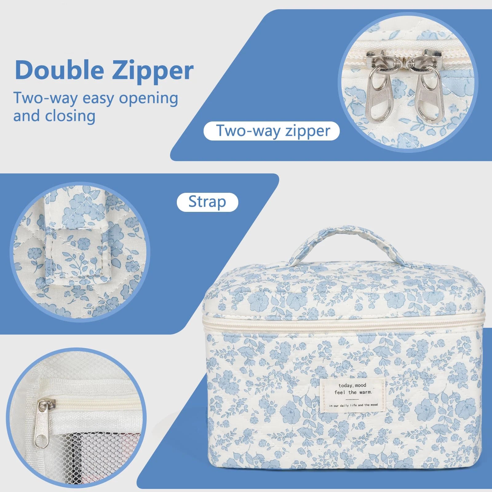 1pcs Quilted Cotton Makeup Bag