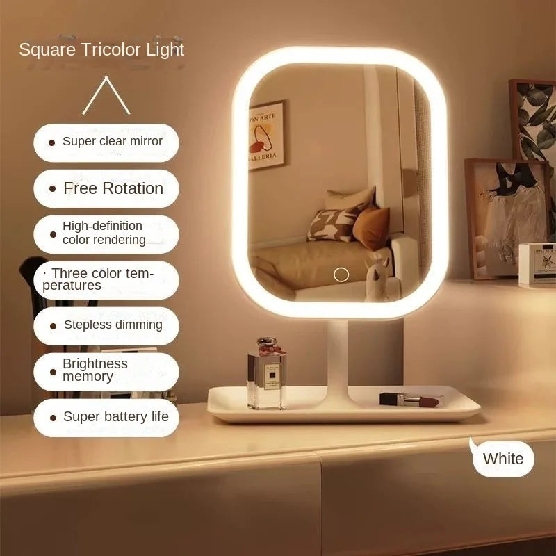 Illuminated makeup mirror