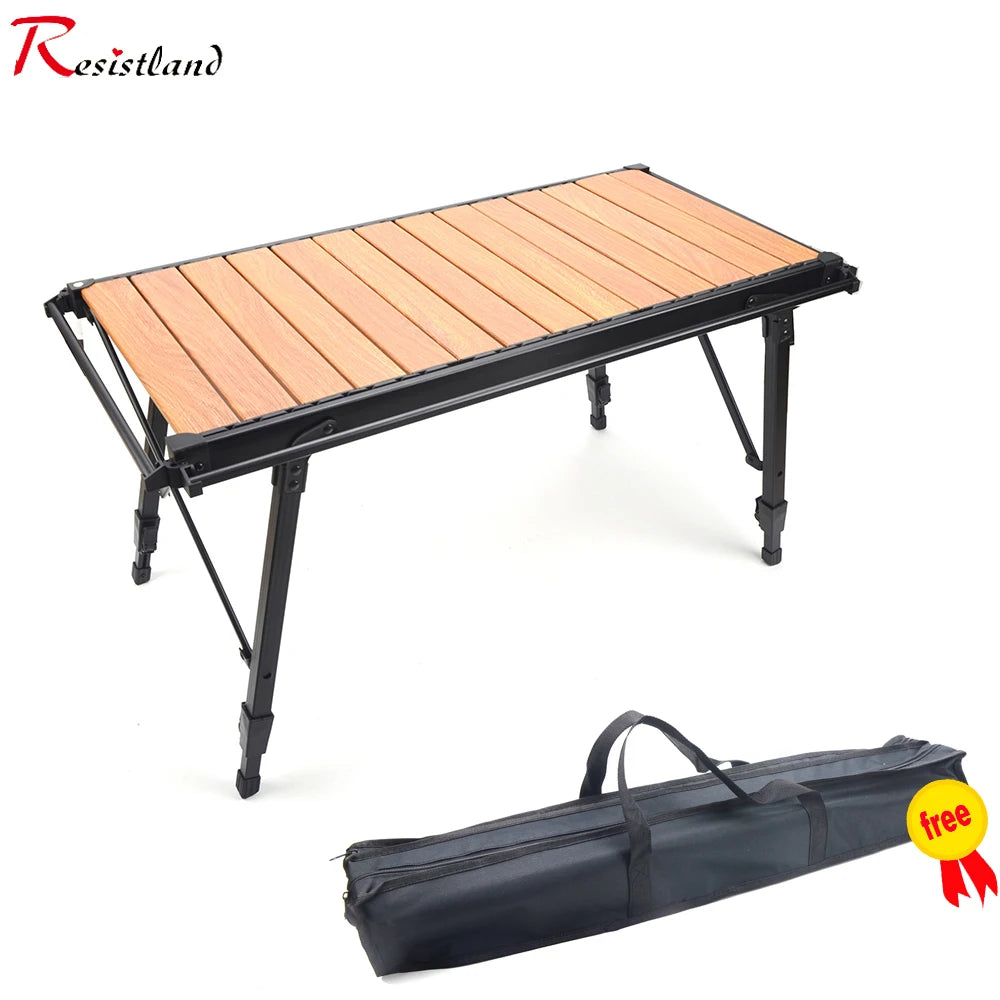 Portable Camping Folding Removable Wood Table Gas Stove
