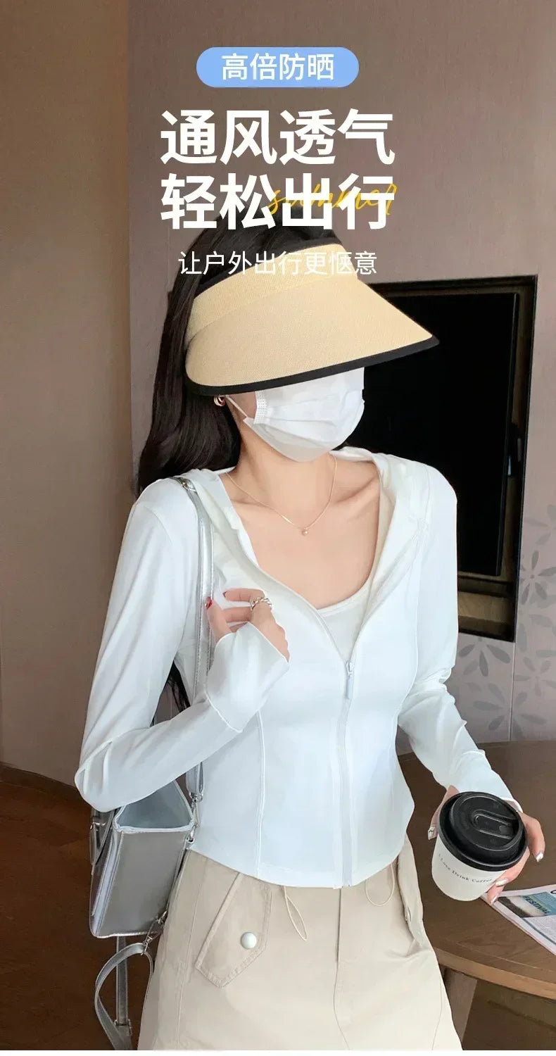 Sports Coat Hoodies Women Sweatshirt Sun Protective Clothing UV Protective Clothing Is Cool and Breathable JackeWomen Jacket