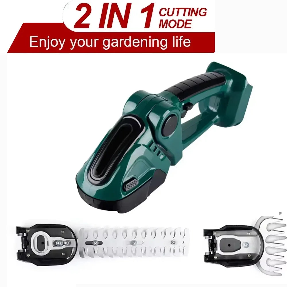 2 IN 1 Cordless Electric Hedge Trimmer