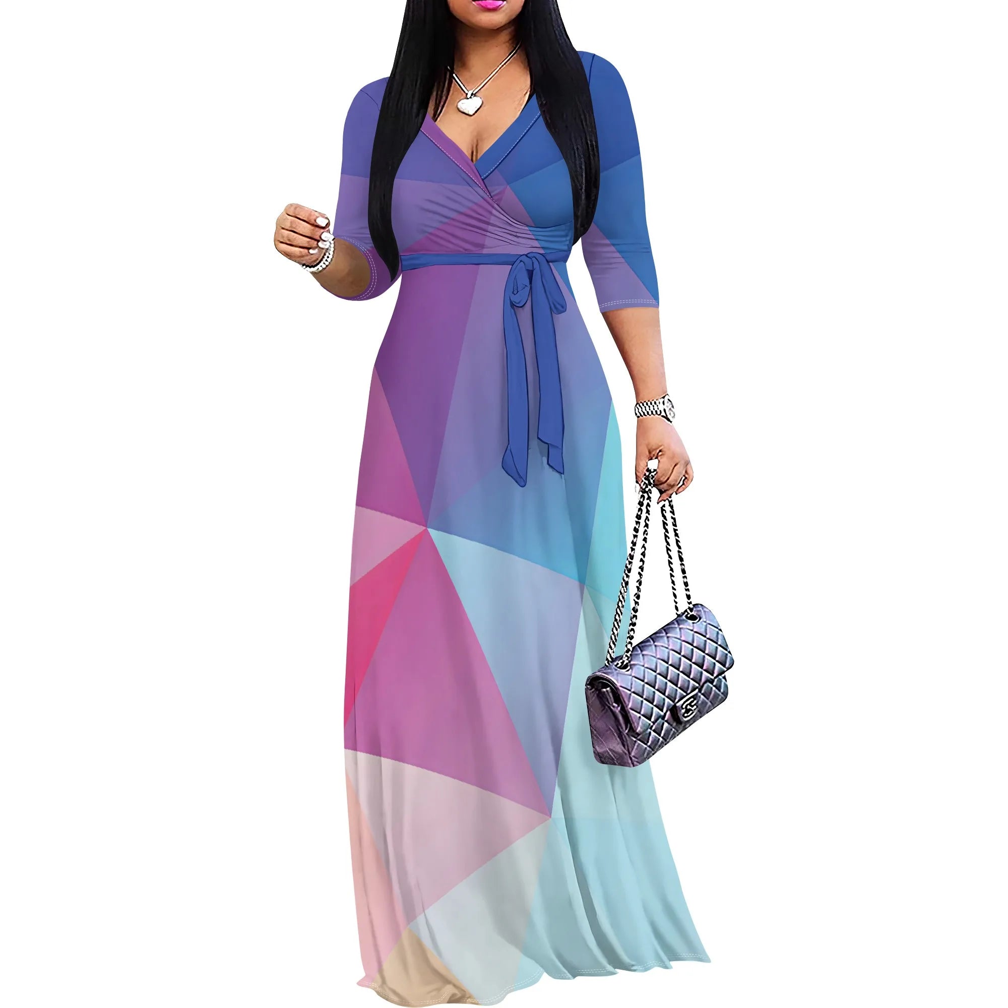 Women's Long Print Maxi Dress